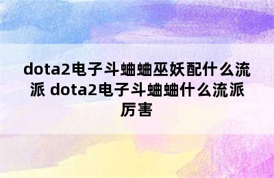 dota2电子斗蛐蛐巫妖配什么流派 dota2电子斗蛐蛐什么流派厉害